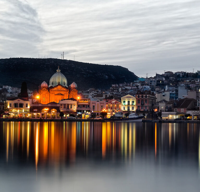 Image of the capital of Lesvos, Mytilene, in Greece