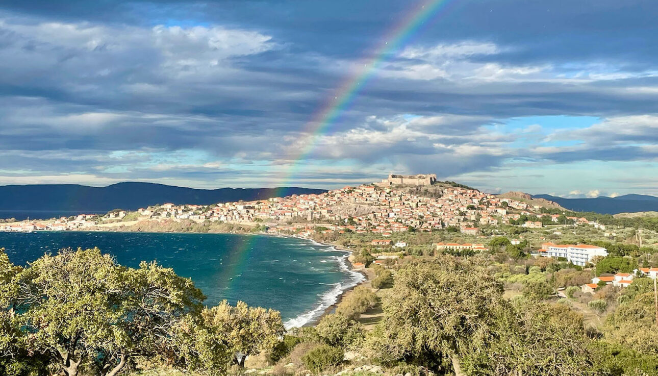Rainbow on Molyvos, Lesvos, Greece